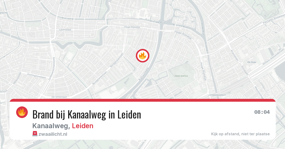 Brand bij Kanaalweg in Leiden — 17 jun 2026