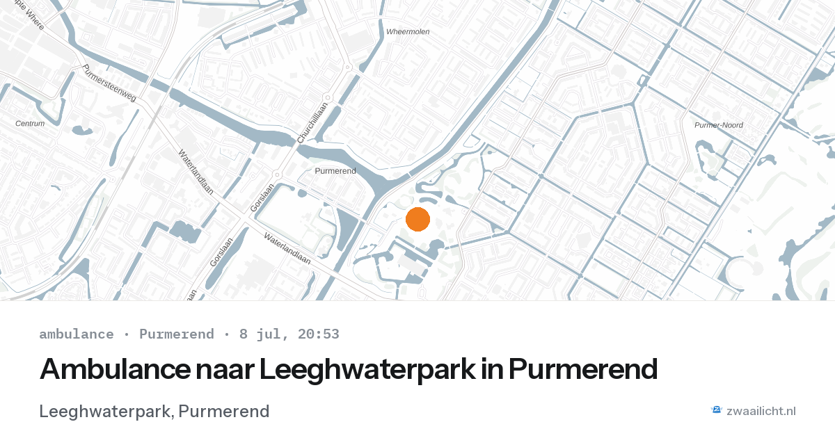 Ambulance naar Leeghwaterpark in Purmerend — 8 jul 2026