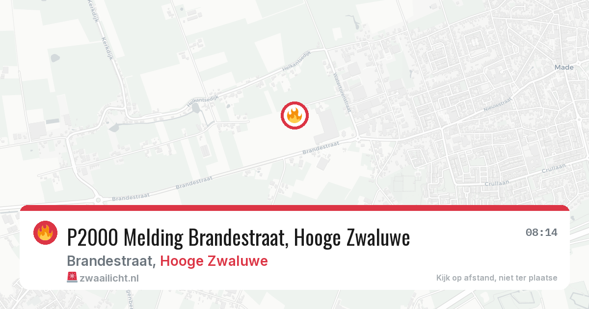 P2000 Melding Brandestraat, Hooge Zwaluwe — 12 feb 2026