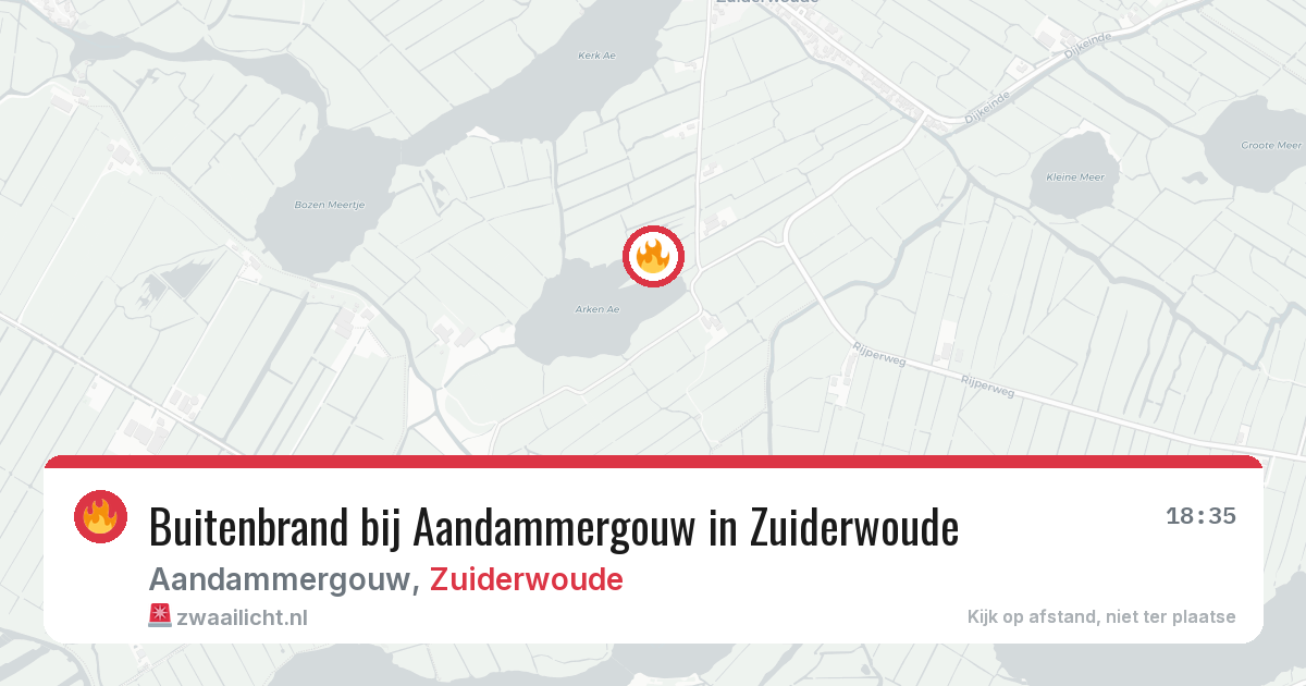 Buitenbrand bij Aandammergouw in Zuiderwoude — 19 apr 2026