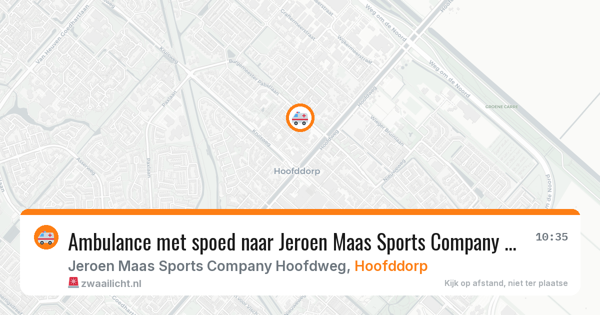 Ambulance met spoed naar Jeroen Maas Sports Company Hoofdweg in Hoofddorp — 12 feb 2026