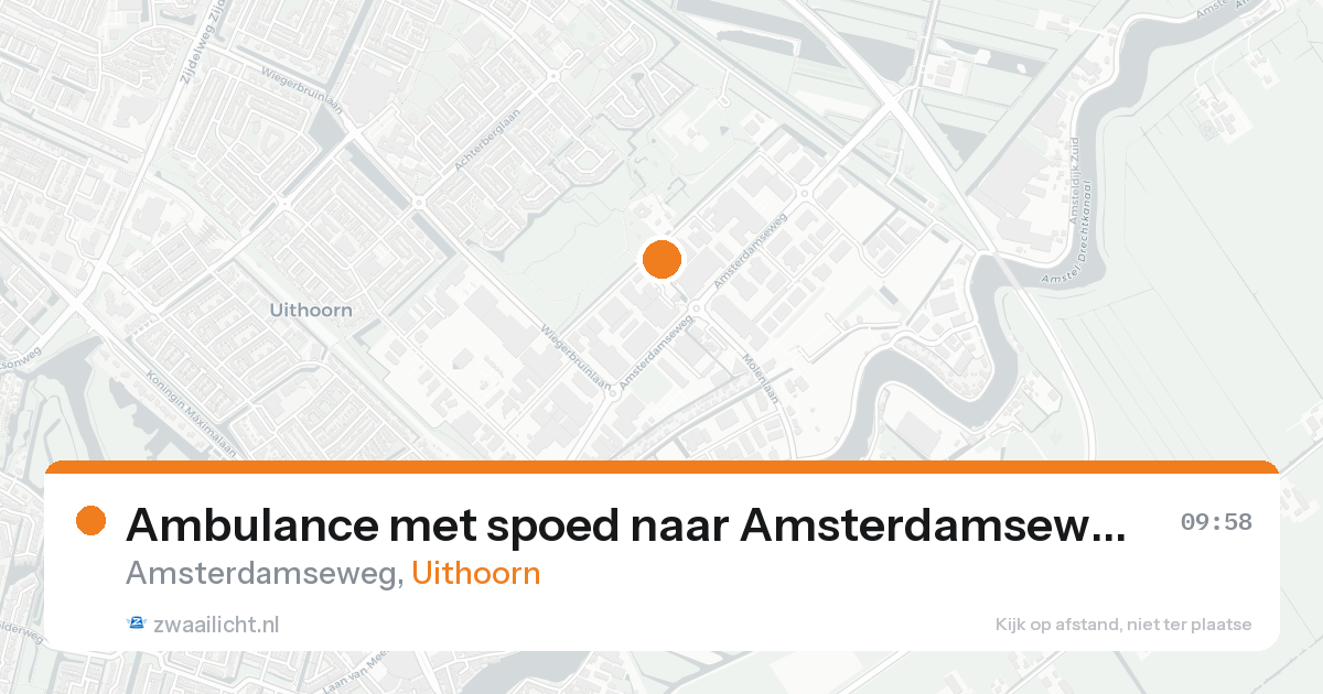 Ambulance met spoed naar Amsterdamseweg in Uithoorn — 20 aug 2026