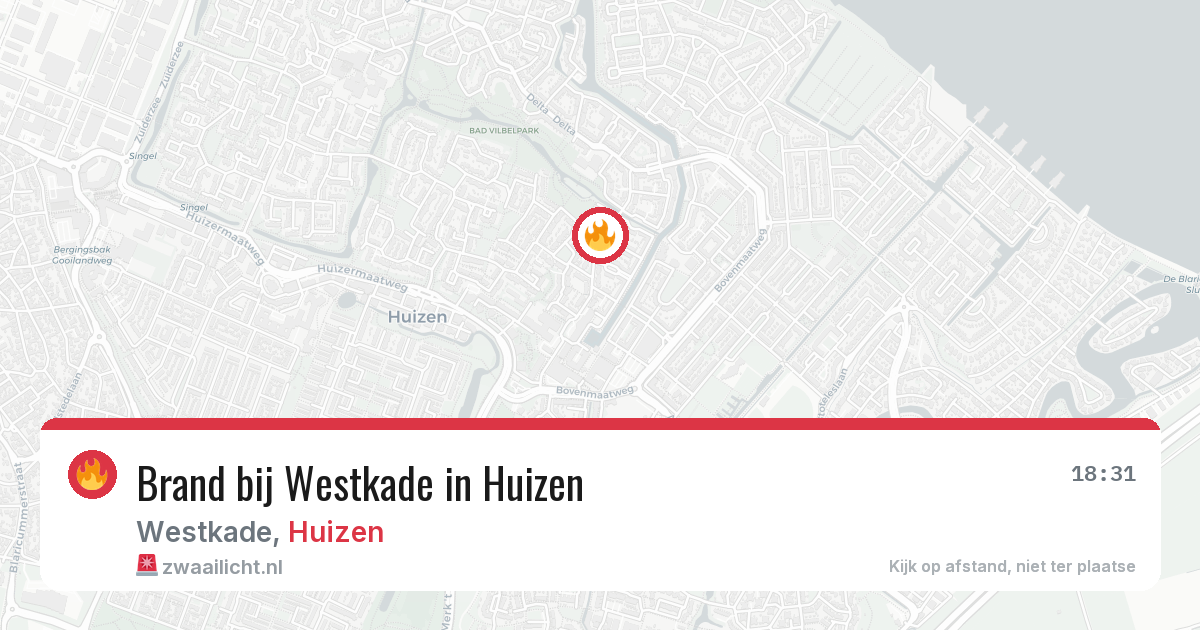 Brand bij Westkade in Huizen — 28 mei 2026