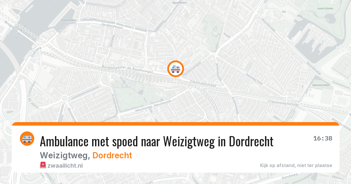 Ambulance met spoed naar Weizigtweg in Dordrecht — 21 jul 2026