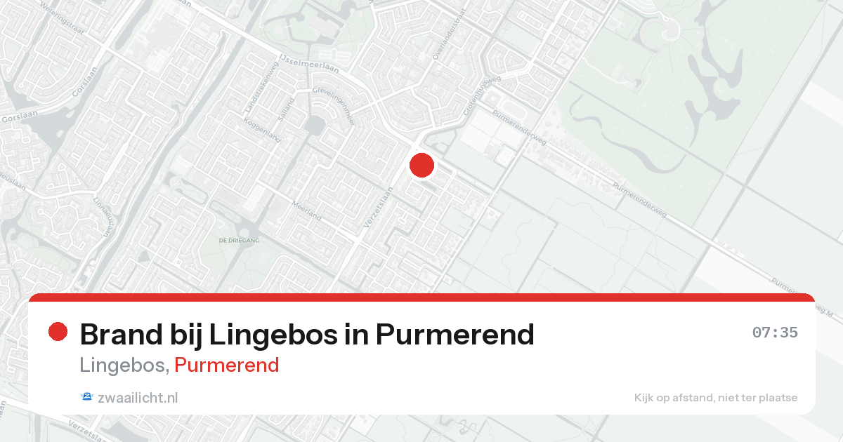 Brand bij Lingebos in Purmerend — 15 mei 2026