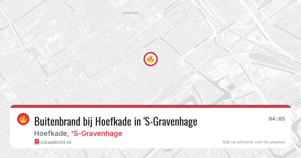 Buitenbrand bij Hoefkade in 'S-Gravenhage — 10 aug 2026