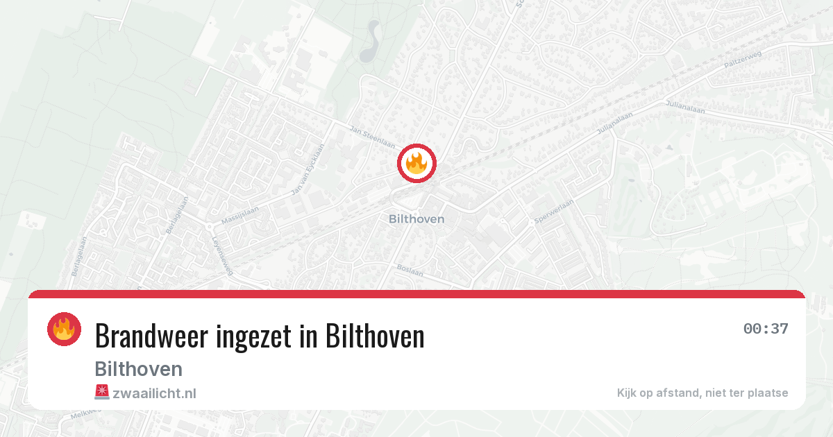 Brandweer ingezet in Bilthoven — 31 jul 2026 | 🚨 Zwaailicht.nl