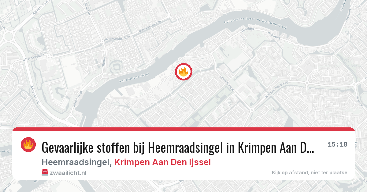 Gevaarlijke stoffen bij Heemraadsingel in Krimpen Aan Den Ijssel — 6 aug 2026
