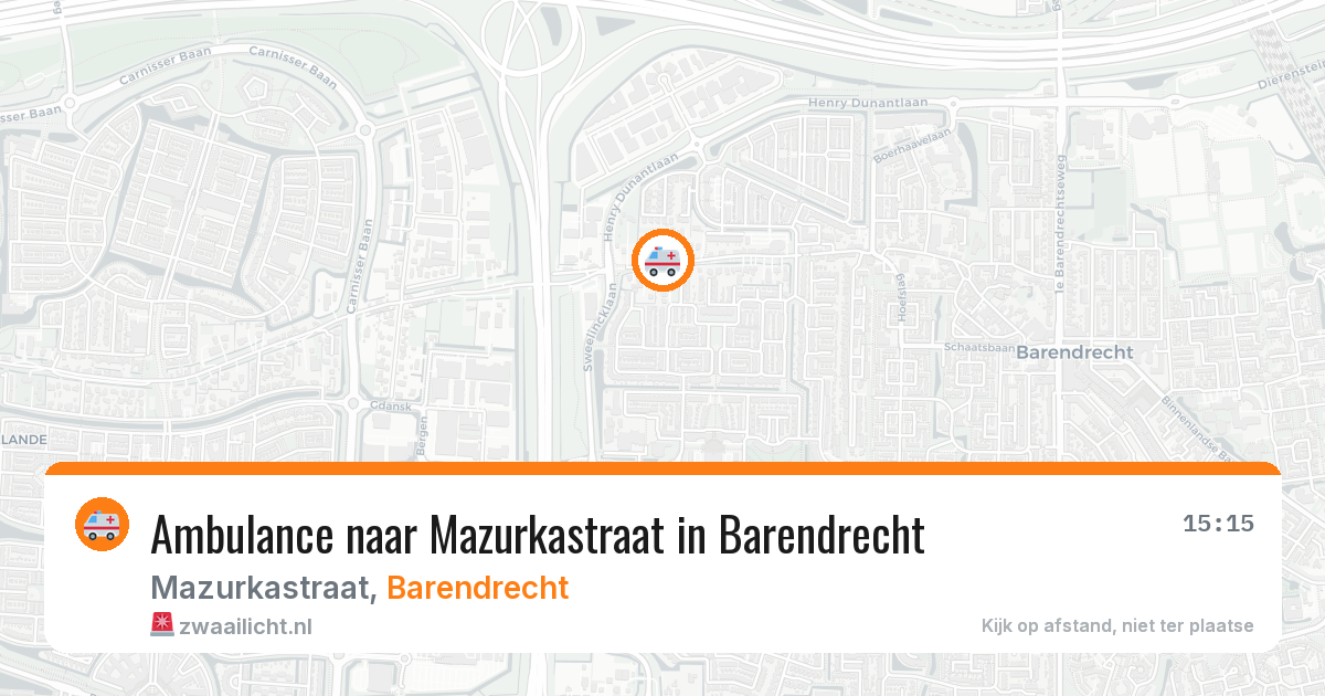 Ambulance naar Mazurkastraat in Barendrecht — 5 aug 2026