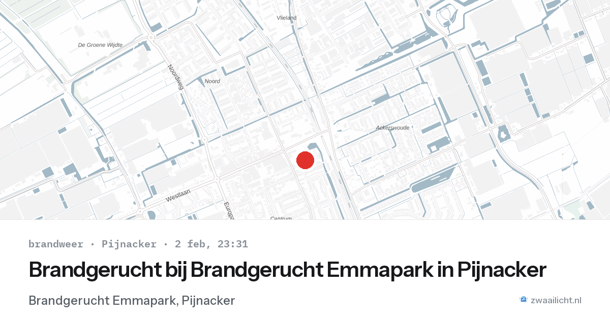 Brandgerucht bij Brandgerucht Emmapark in Pijnacker — 2 feb 2026