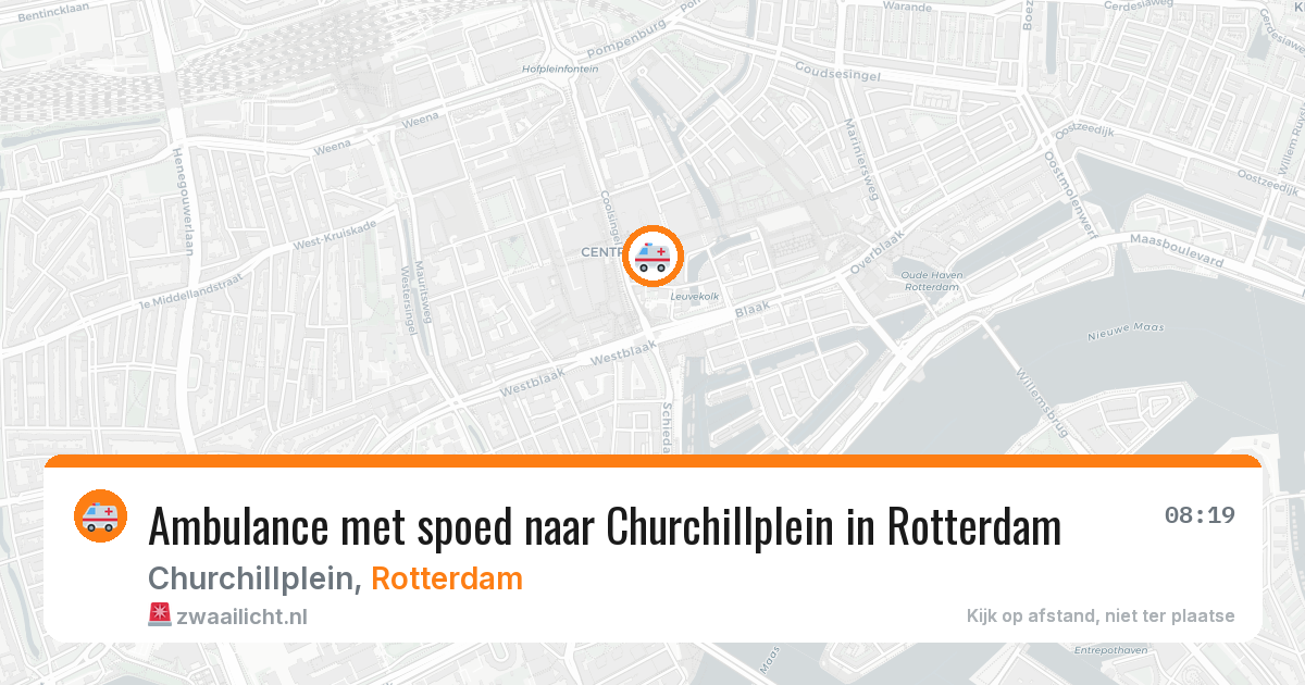 Ambulance met spoed naar Churchillplein in Rotterdam — 4 aug 2026