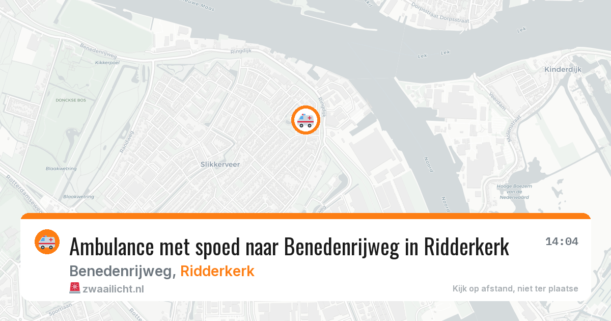 Ambulance met spoed naar Benedenrijweg in Ridderkerk — 10 jun 2026