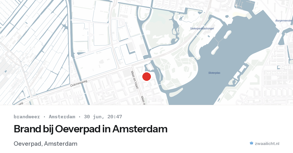 Brand bij Oeverpad in Amsterdam — 30 jun 2026