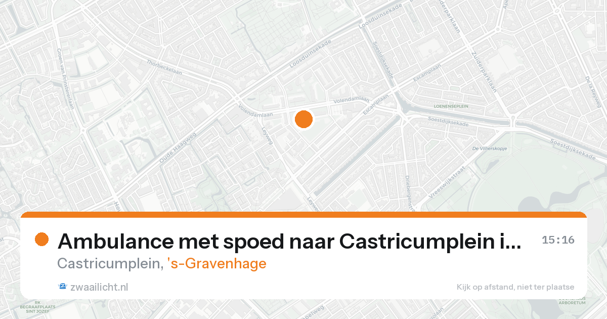 Ambulance met spoed naar Castricumplein in 's-Gravenhage — 23 aug 2026