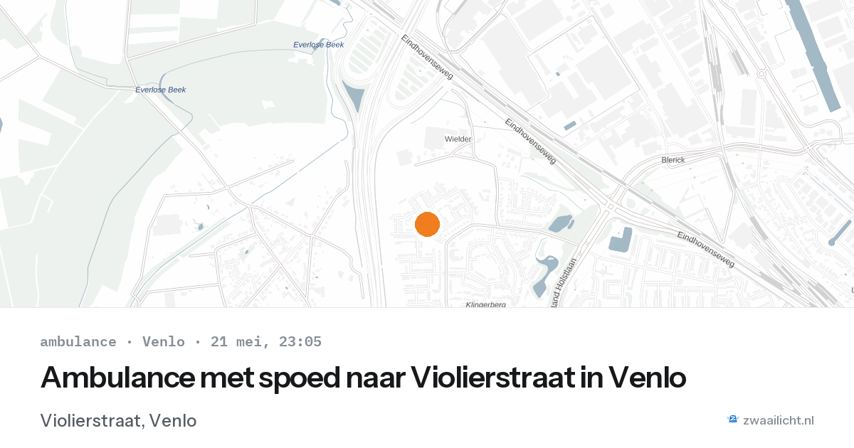 Ambulance met spoed naar Violierstraat in Venlo — 21 mei 2026
