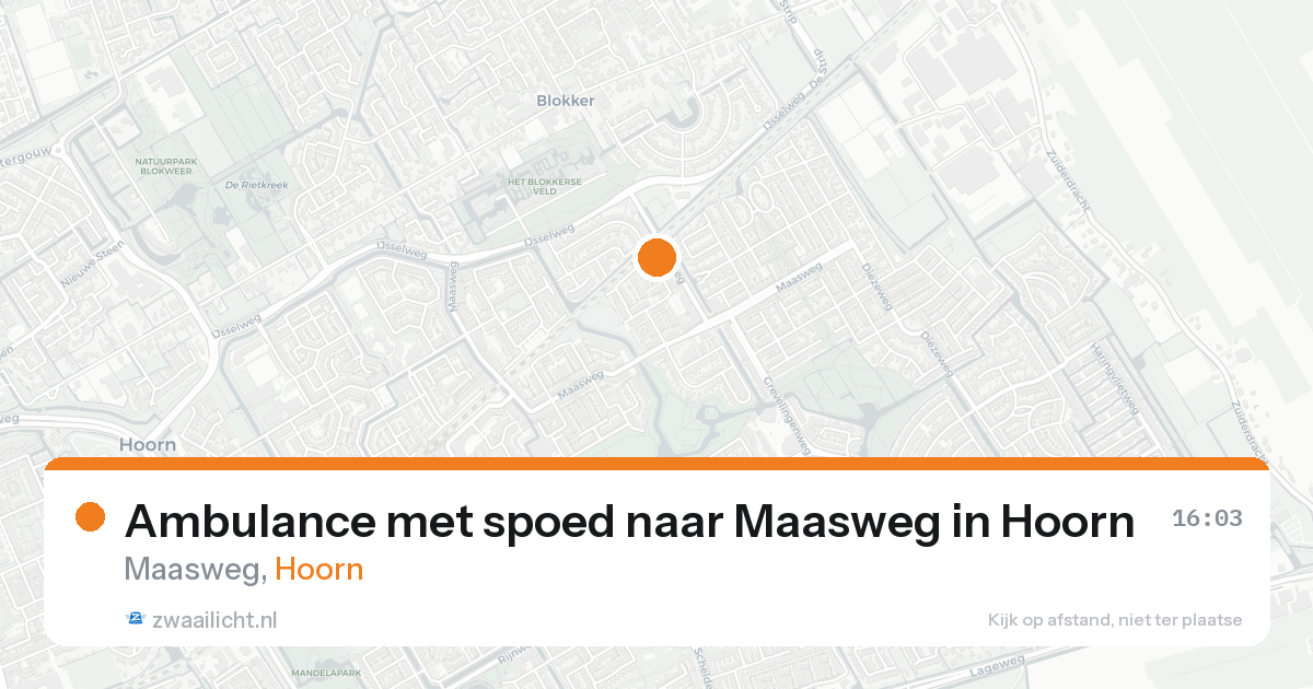 Ambulance met spoed naar Maasweg in Hoorn — 23 aug 2026