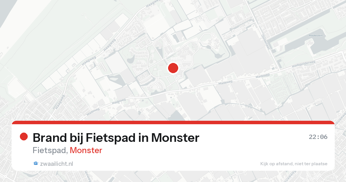 Brand bij Fietspad in Monster — 17 aug 2026