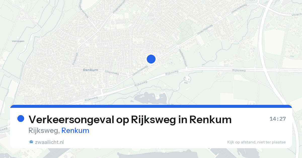 Verkeersongeval op Rijksweg in Renkum — 22 aug 2026