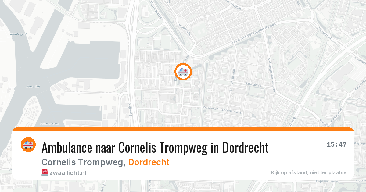 Ambulance naar Cornelis Trompweg in Dordrecht — 29 jun 2026