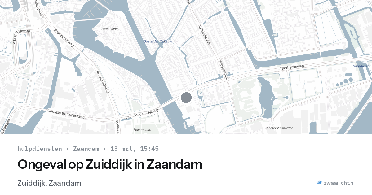 Ongeval op Zuiddijk in Zaandam — 13 mrt 2026