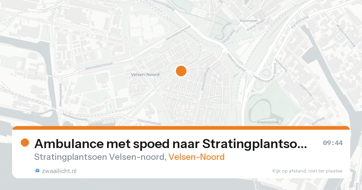 Ambulance met spoed naar Stratingplantsoen Velsen-noord in Velsen-Noord — 16 aug 2026