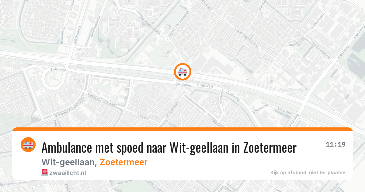 Ambulance met spoed naar Wit-geellaan in Zoetermeer — 29 mei 2026