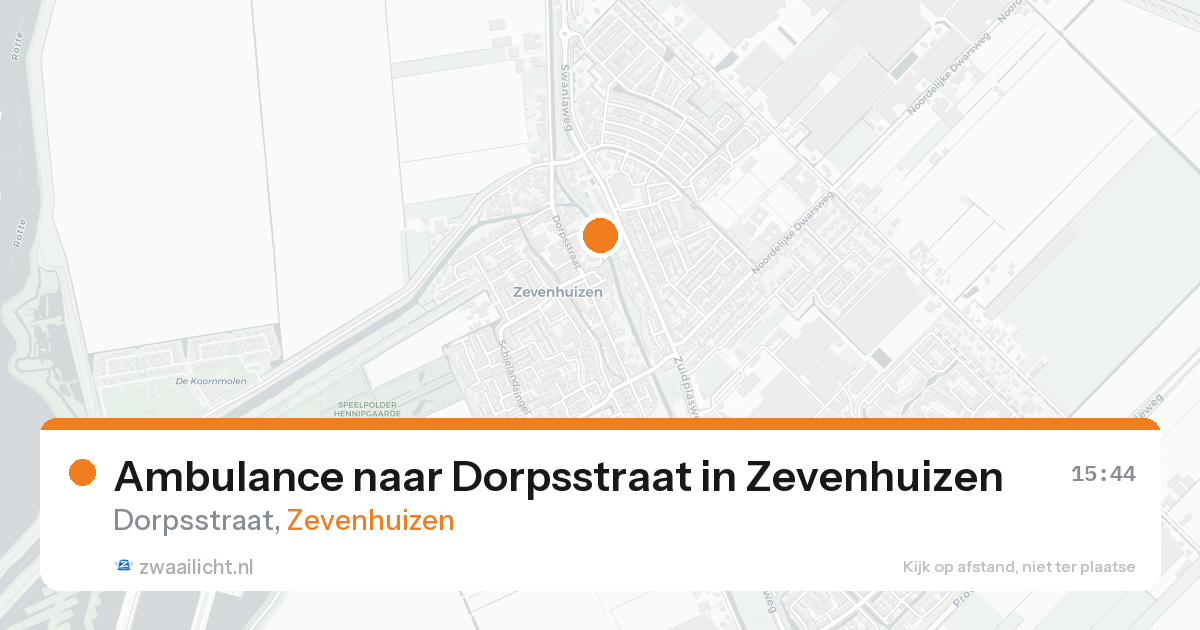 Ambulance naar Dorpsstraat in Zevenhuizen — 17 aug 2026