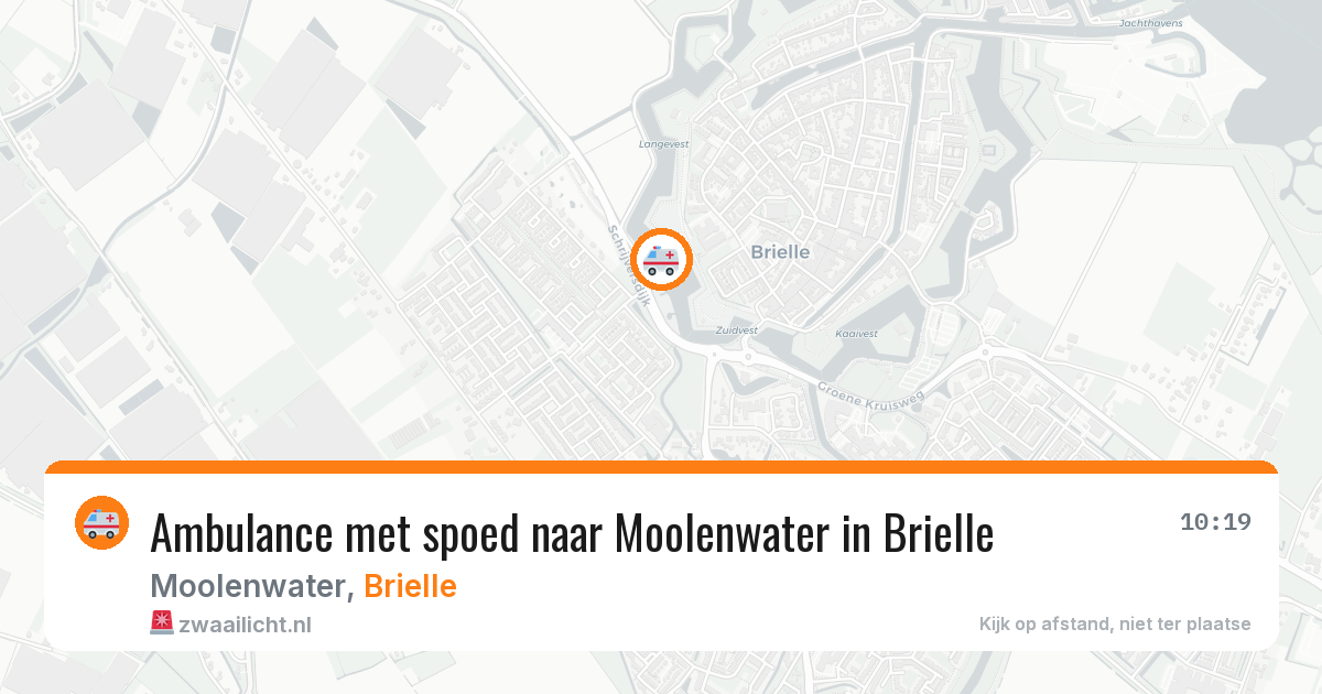 Ambulance met spoed naar Moolenwater in Brielle — 9 aug 2026