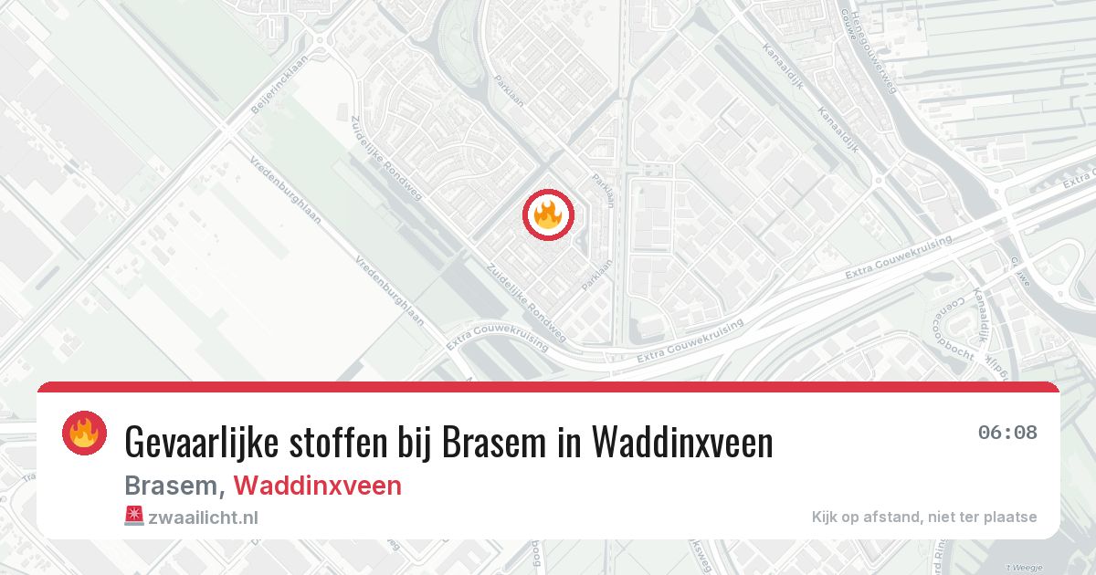 Gevaarlijke stoffen bij Brasem in Waddinxveen — 1 aug 2026