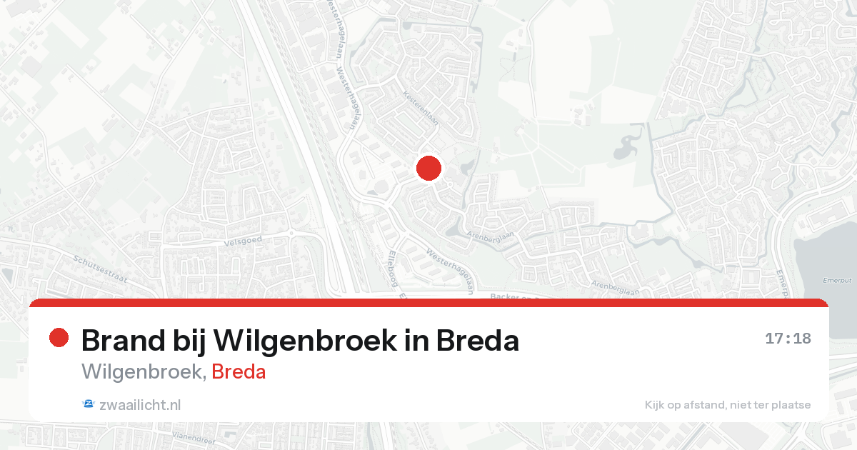 Brand bij Wilgenbroek in Breda — 17 aug 2026