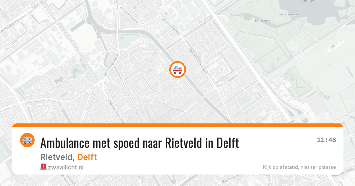 Ambulance met spoed naar Rietveld in Delft — 10 jun 2026