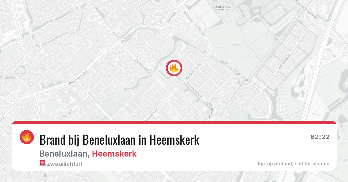 Brand bij Beneluxlaan in Heemskerk — 15 mrt 2026