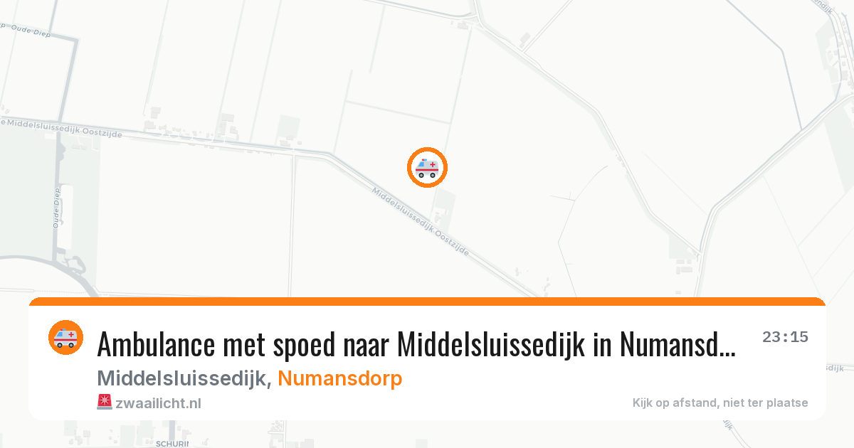 Ambulance met spoed naar Middelsluissedijk in Numansdorp — 22 mei 2026