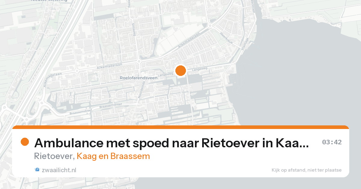 Ambulance met spoed naar Rietoever in Kaag en Braassem — 13 aug 2026