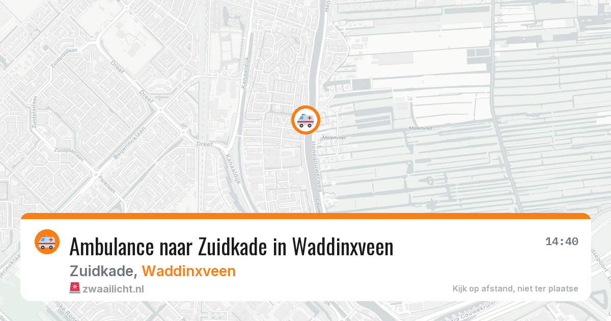 Ambulance naar Zuidkade in Waddinxveen — 11 apr 2026
