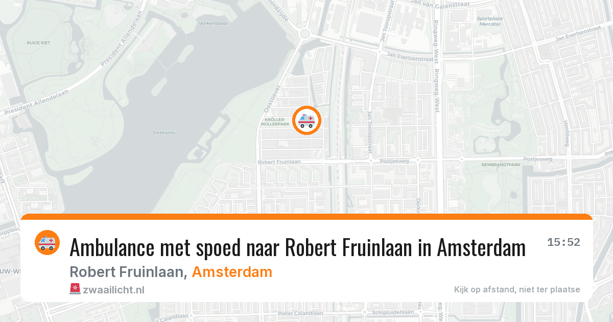 Ambulance met spoed naar Robert Fruinlaan in Amsterdam — 4 jul 2026