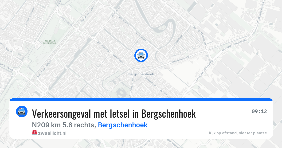 Verkeersongeval met letsel in Bergschenhoek — 29 mei 2026