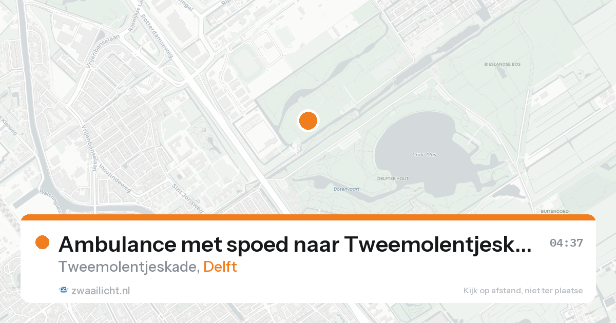 Ambulance met spoed naar Tweemolentjeskade in Delft — 18 aug 2026