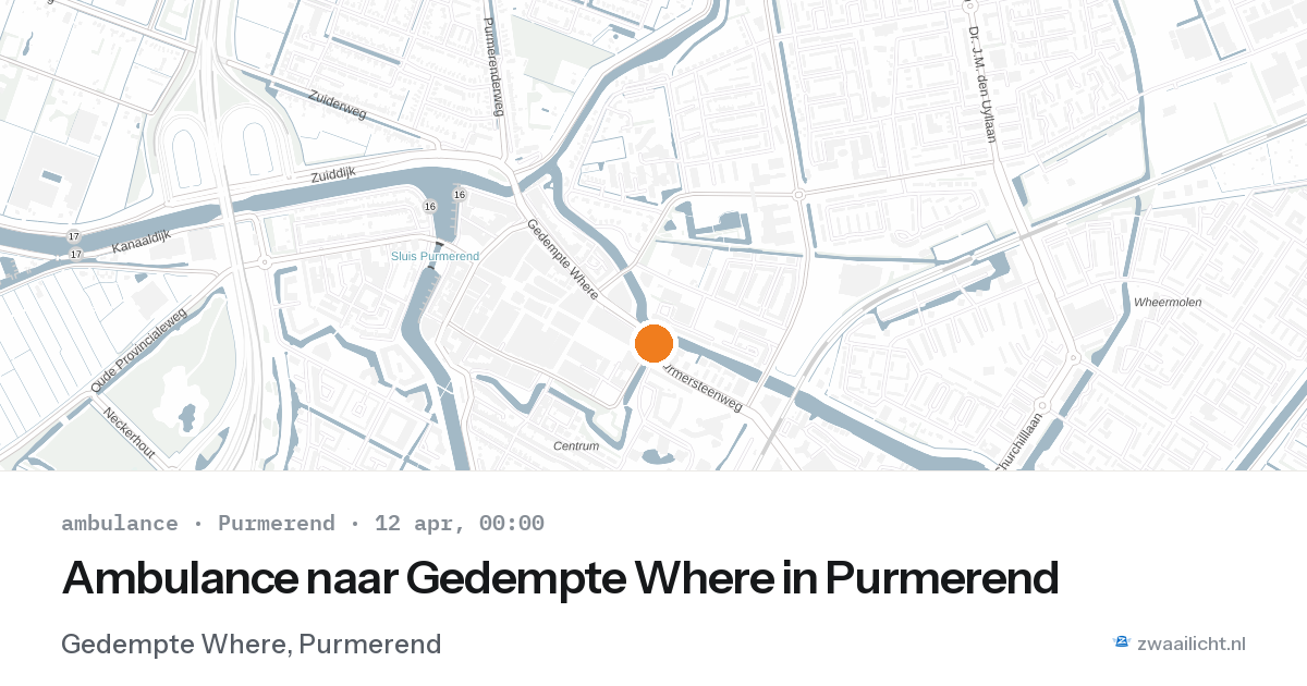 Ambulance naar Gedempte Where in Purmerend — 11 apr 2026