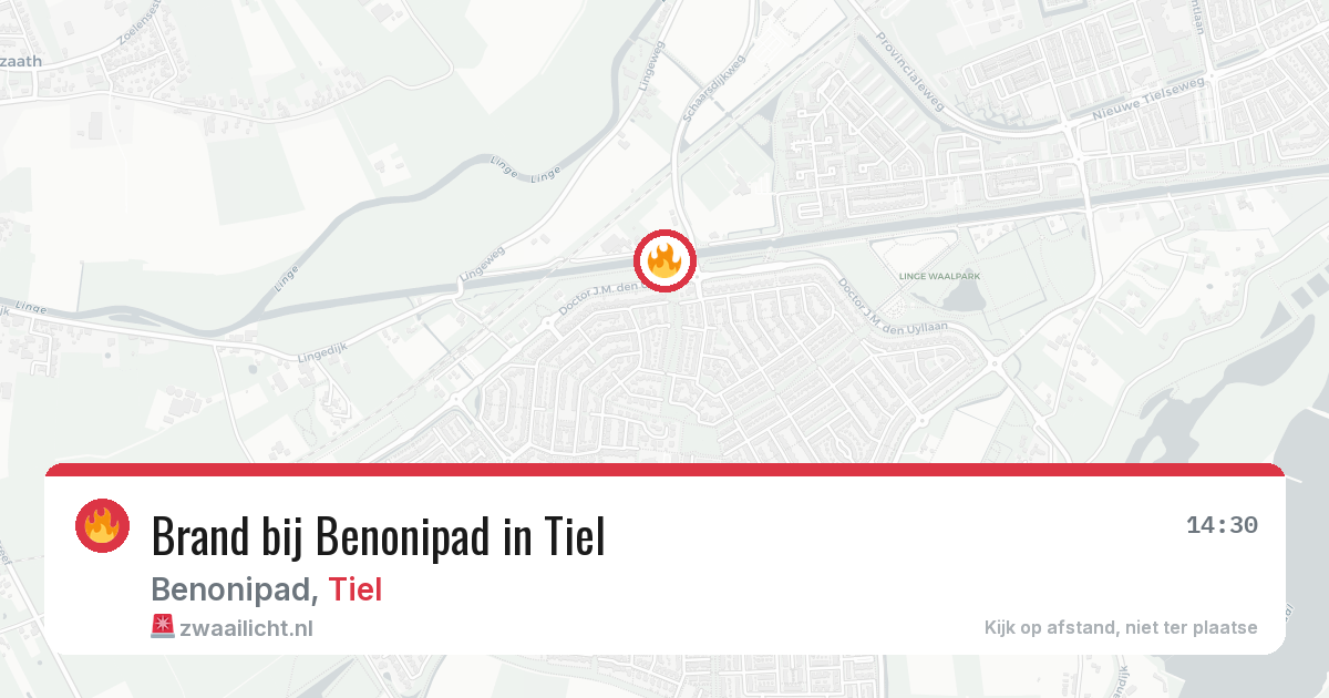 Brand bij Benonipad in Tiel — 27 apr 2026