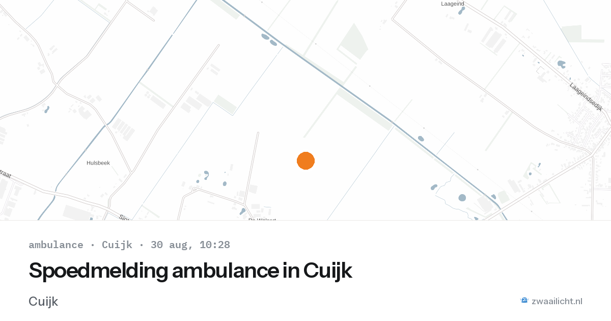 Spoedmelding ambulance in Cuijk — 30 aug 2026