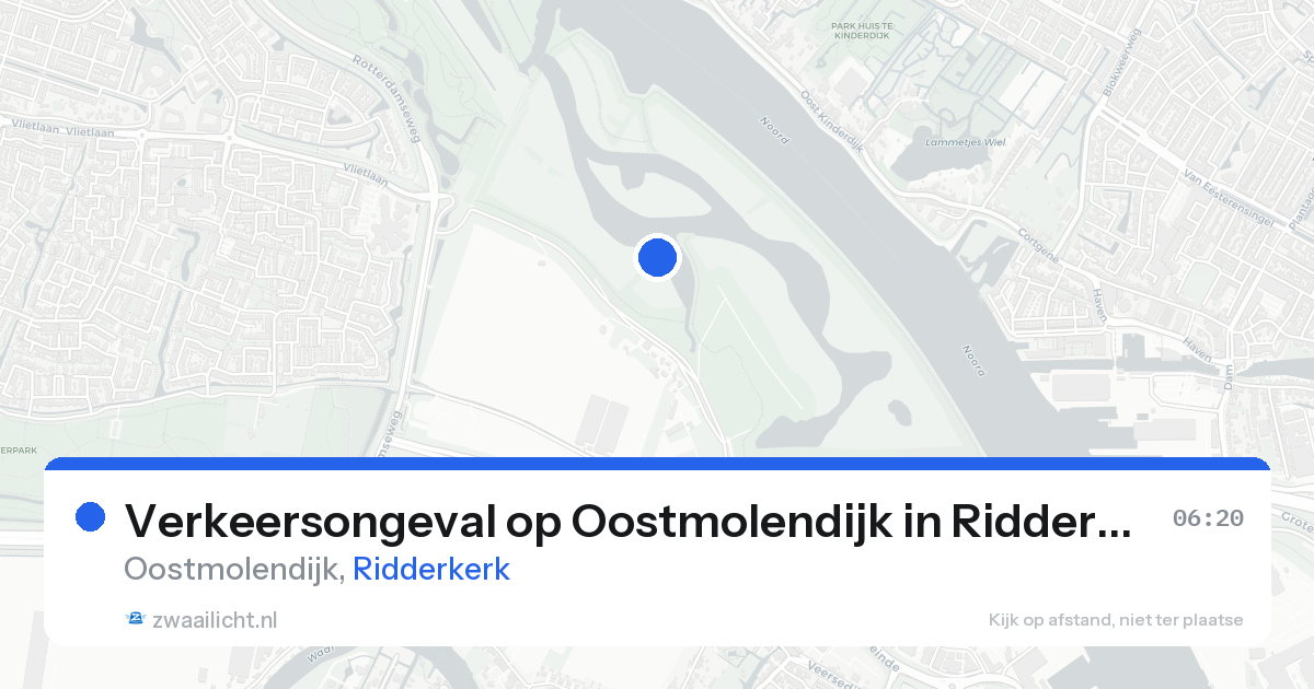 Verkeersongeval op Oostmolendijk in Ridderkerk — 15 aug 2026