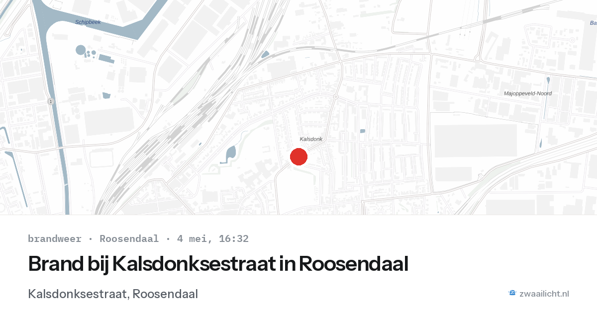 Brand bij Kalsdonksestraat in Roosendaal — 4 mei 2026