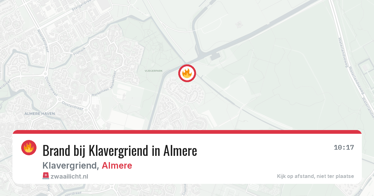 Brand bij Klavergriend in Almere — 25 jul 2026