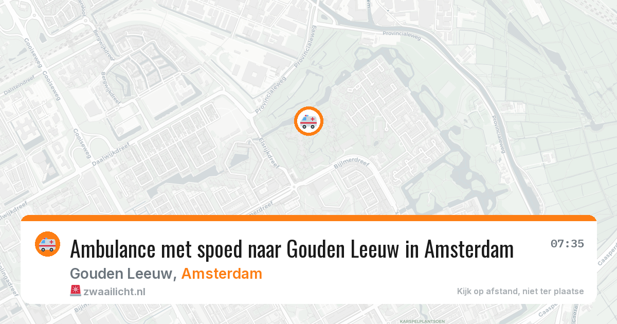 Ambulance met spoed naar Gouden Leeuw in Amsterdam — 11 mei 2026
