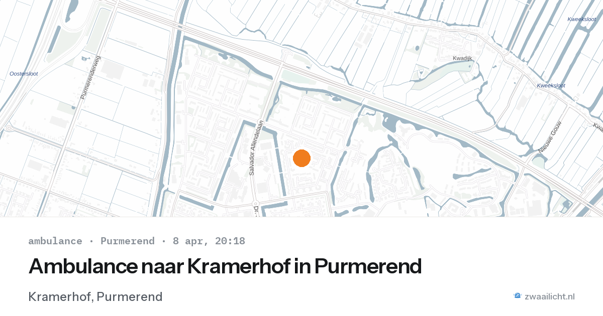 Ambulance naar Kramerhof in Purmerend — 8 apr 2026