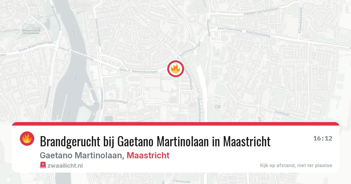 Brandgerucht bij Gaetano Martinolaan in Maastricht — 17 mrt 2026