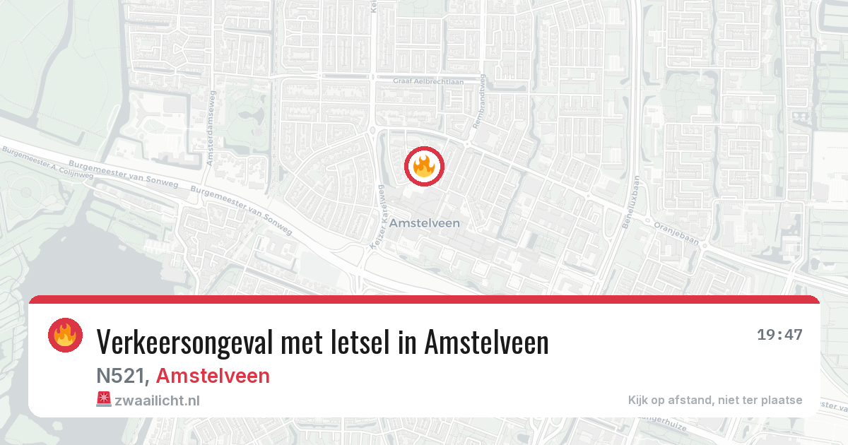 Verkeersongeval met letsel in Amstelveen — 12 jun 2026