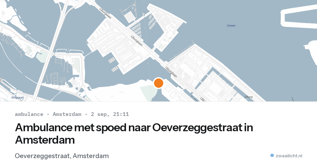 Ambulance met spoed naar Oeverzeggestraat in Amsterdam — 2 sep 2026