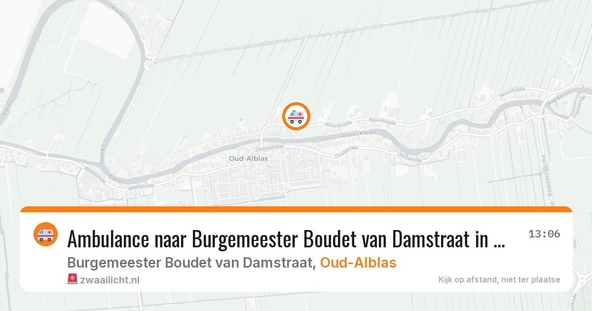 Ambulance naar Burgemeester Boudet van Damstraat in Oud-Alblas — 6 jul 2026